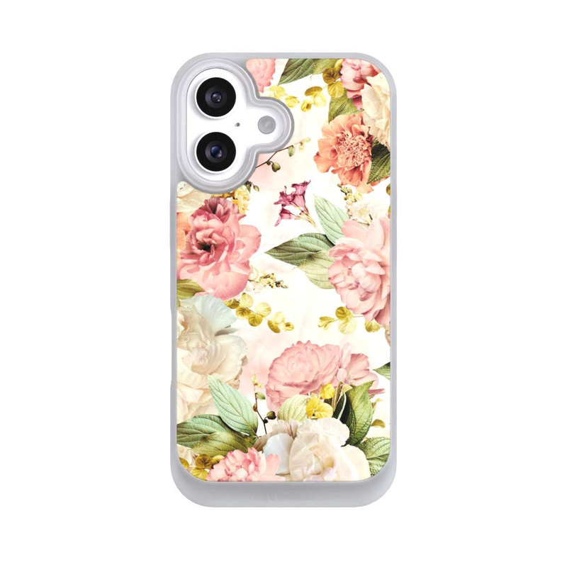 iPhone 16 NIVOpure Blumenrahmen Pfingstrosen Beige