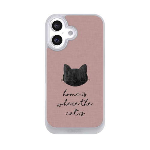 Apple iPhone 16 NIVOpure Home Is Where The Cat Is - Schwarz auf Rosa