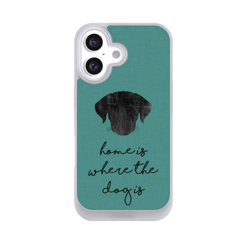 Apple iPhone 16 NIVOpure Home Is Where The Dog Is - Schwarz auf Türkis