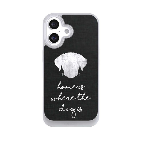 Apple iPhone 16 NIVOpure Home Is Where The Dog Is - Weiß auf Schwarz