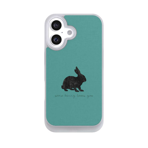 Apple iPhone 16 NIVOpure Some Bunny Loves You - Schwarz auf Türkis