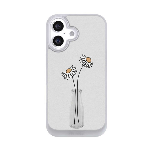 Apple iPhone 16 NIVOpure Stillleben mit weißen Gänseblümchen