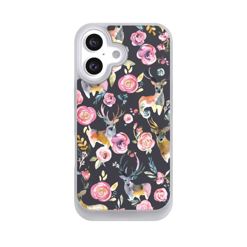 Apple iPhone 16 NIVOpure Deers and flowers Anthracite
