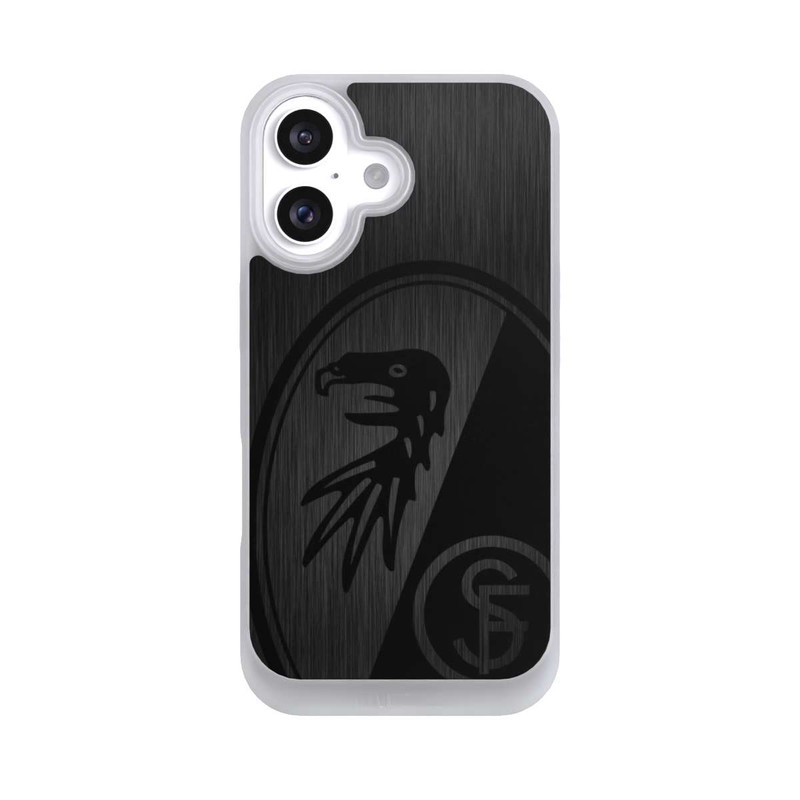 iPhone 16 NIVOpure SC Freiburg Kratzen Horizontal Metall Hintergrund
