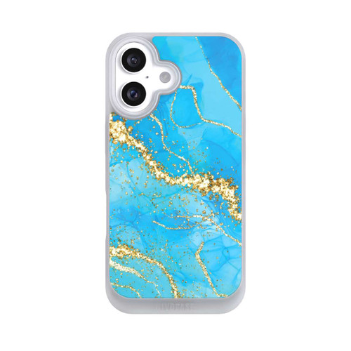 Apple iPhone 16 NIVOpure Türkis-goldene Tapete
