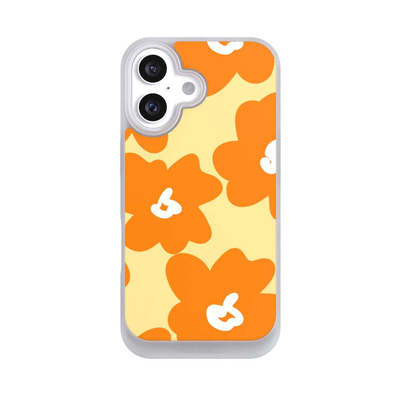 iPhone 16 NIVOpure Retro Blumenmuster Päivi Gelb Orange