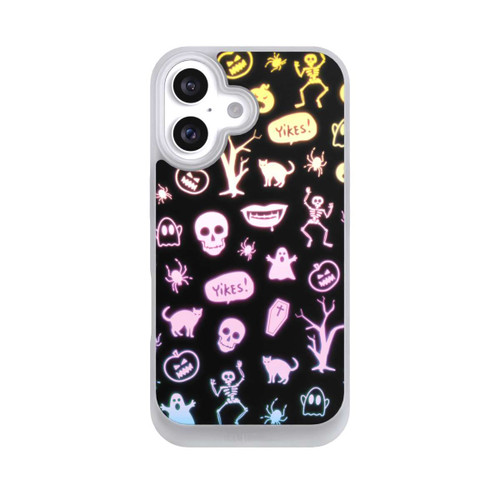 Apple iPhone 16 NIVOpure Neon Halloween Aufkleber Schwarzer Hintergrund