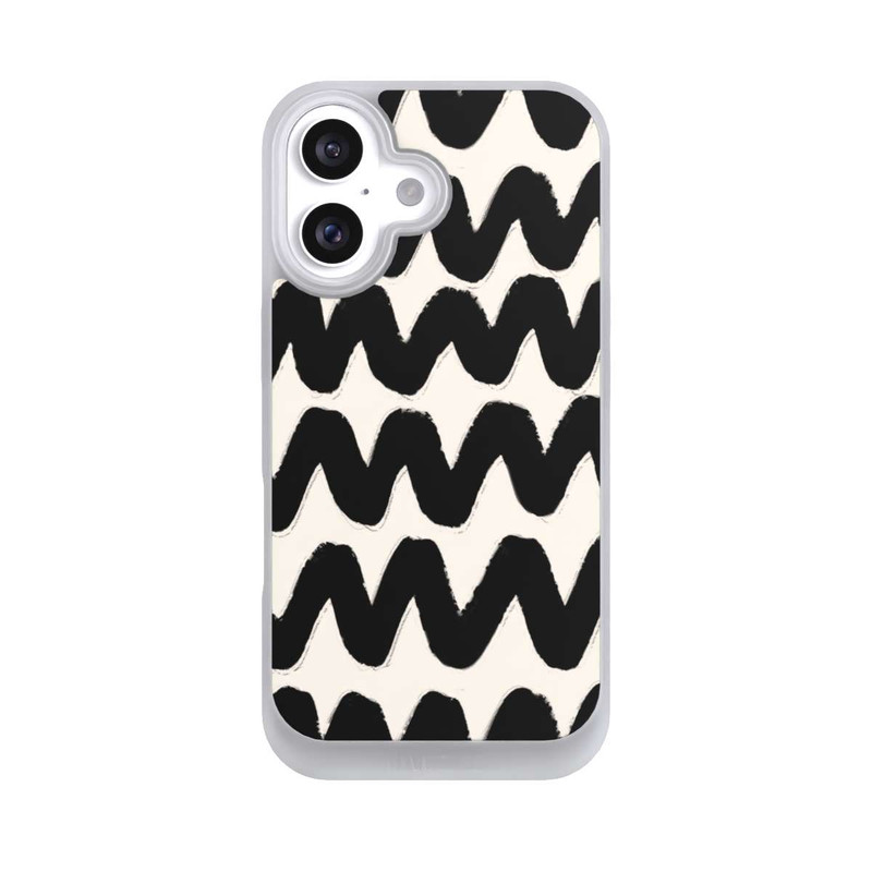 iPhone 16 NIVOpure Schwarzes Wellenmuster