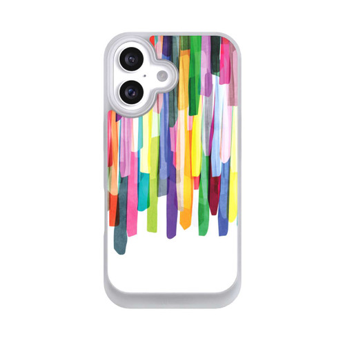 Apple iPhone 16 NIVOpure Bunte Streifen Weißer Hintergrund