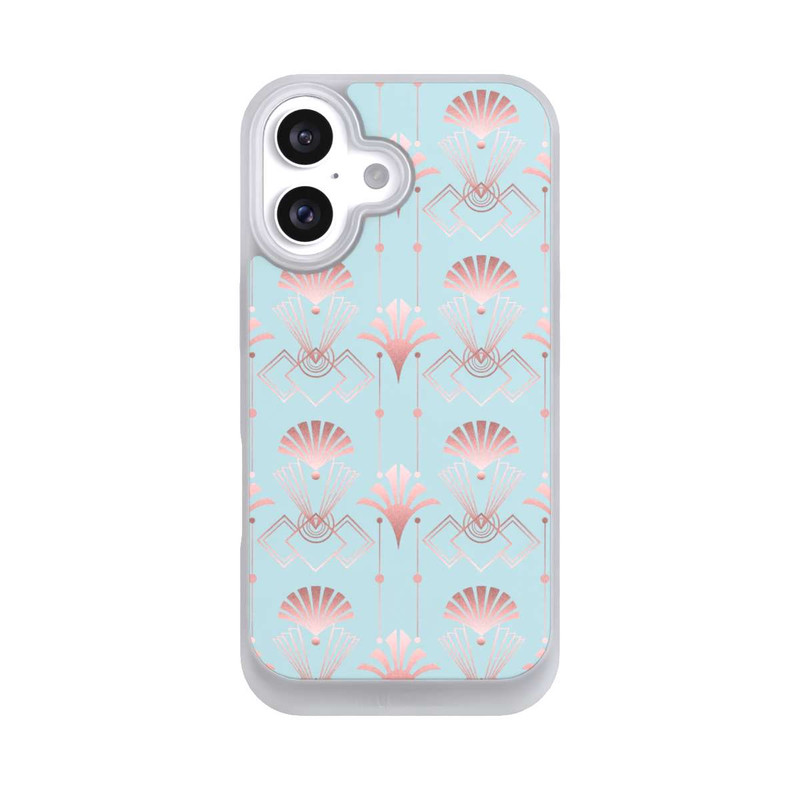 iPhone 16 NIVOpure Art Deco Rose Gold Elegance Blue