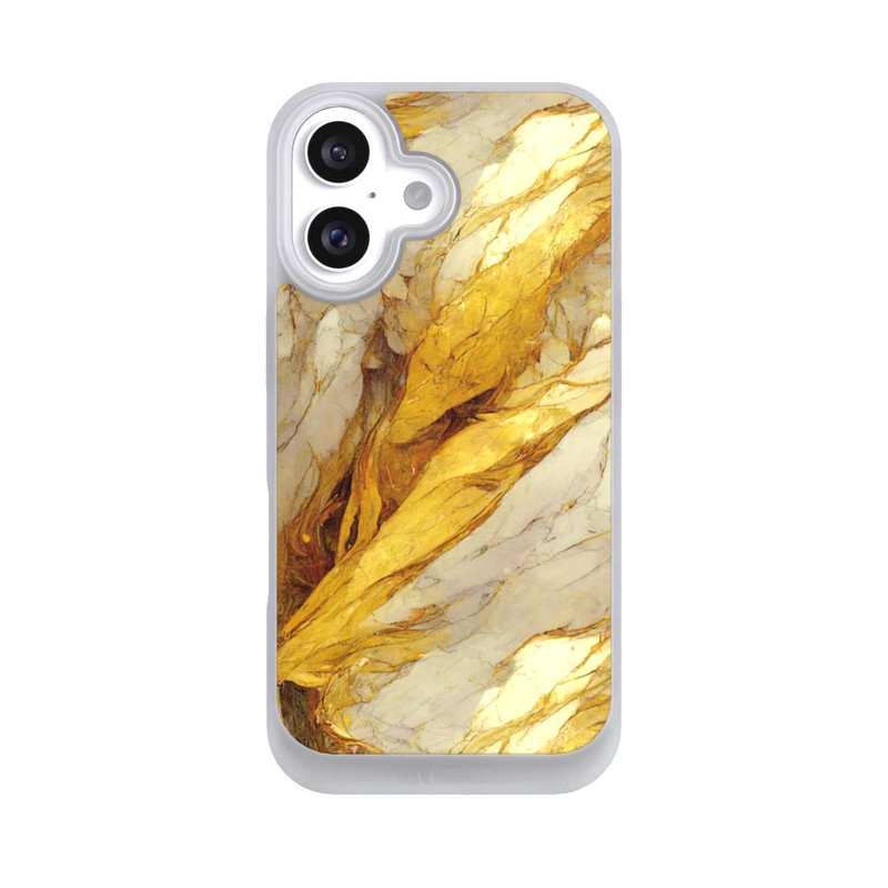 iPhone 16 NIVOpure Weiße Marmor-Golddruckschichten