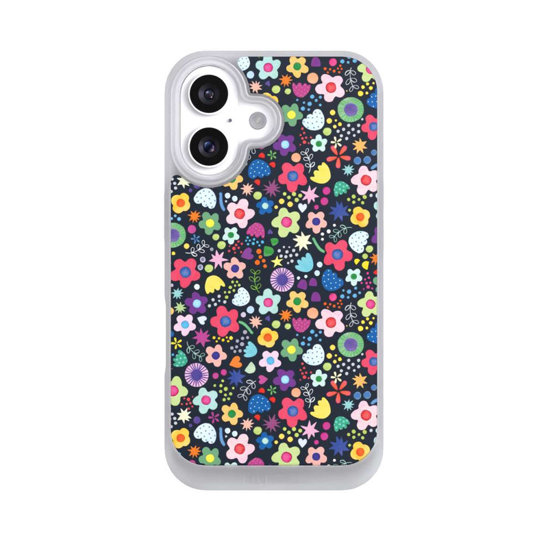 iPhone 16 NIVOpure Psychedelic Flowers Multi Black