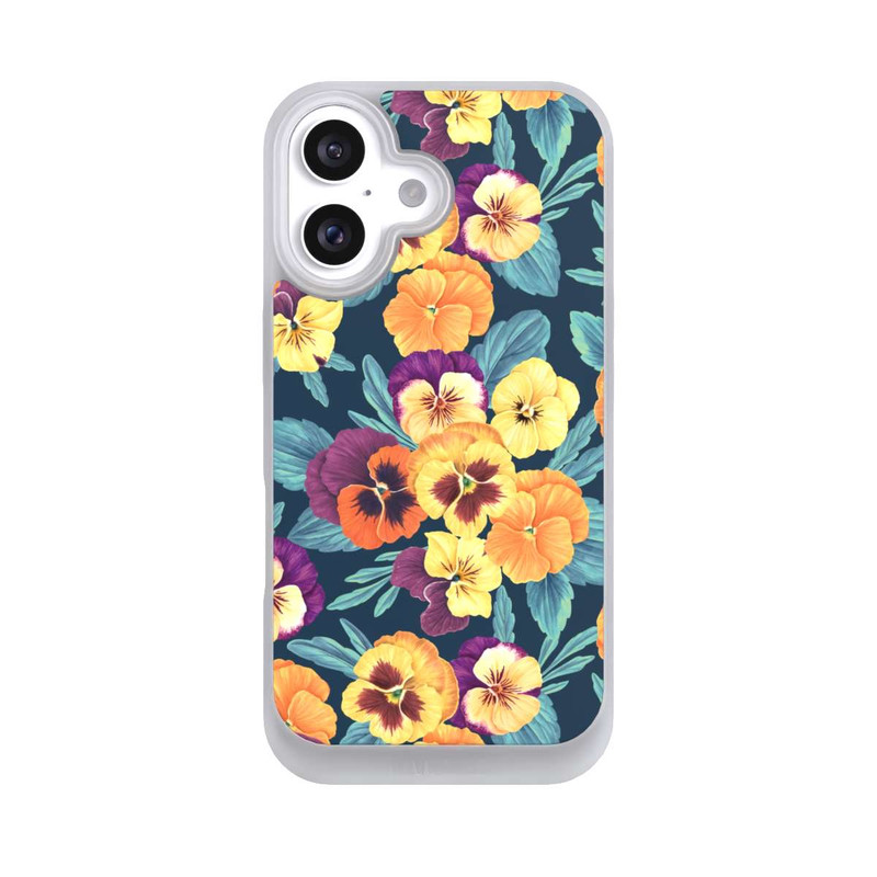 iPhone 16 NIVOpure Pansies on Navy