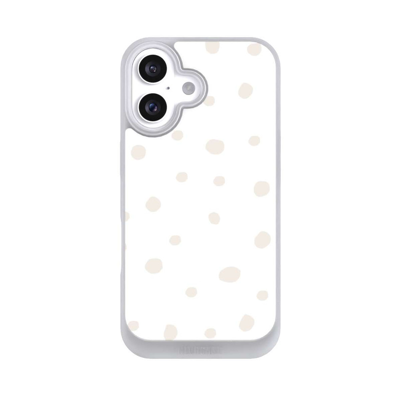 iPhone 16 NIVOpure Punktmuster Weiß Braun