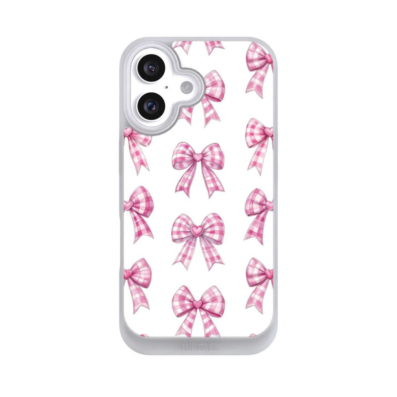 iPhone 16 NIVOpure Pink Gingham Hearts and Bows with AI
