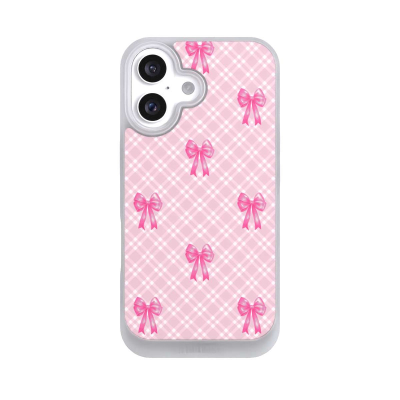 iPhone 16 NIVOpure Pink Bows and Plaid Pattern