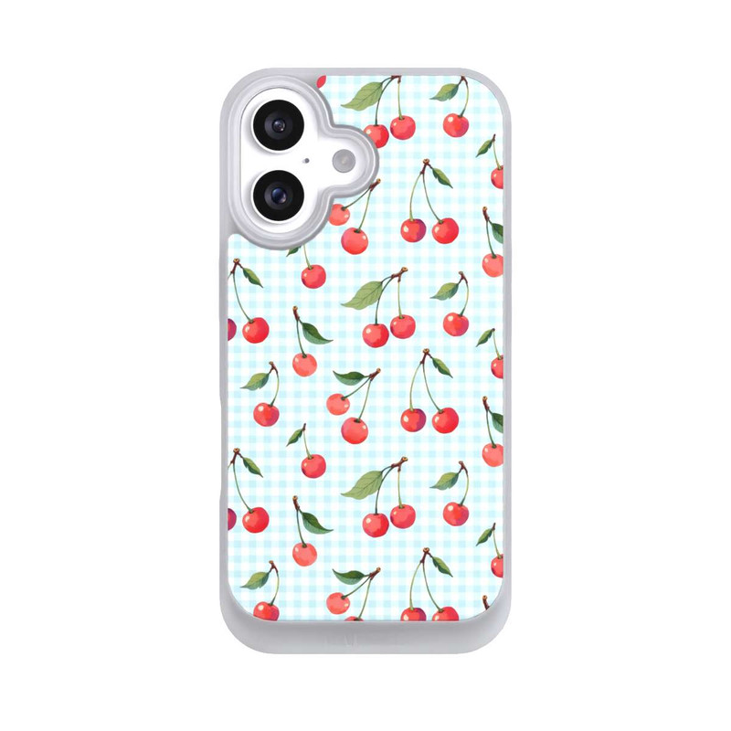 iPhone 16 NIVOpure Cherries and Blue Gingham