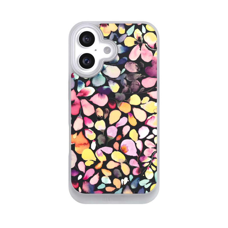 iPhone 16 NIVOpure Eukalyptus Aquarellblätter Schwarz