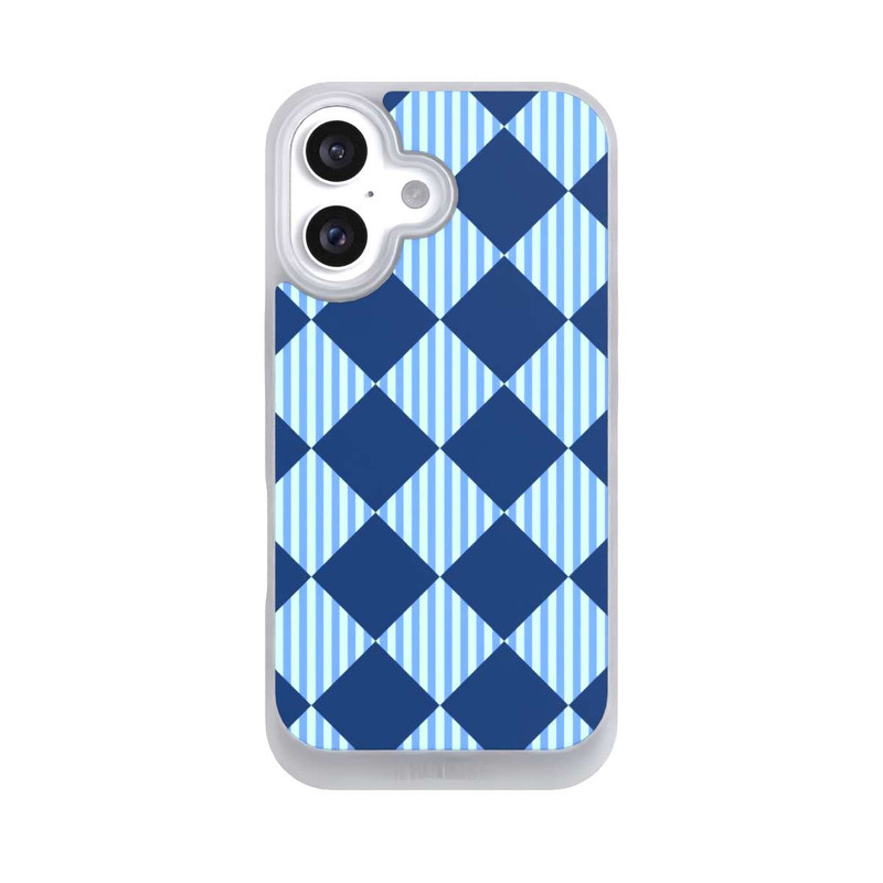 iPhone 16 NIVOpure Rauten Muster Blau