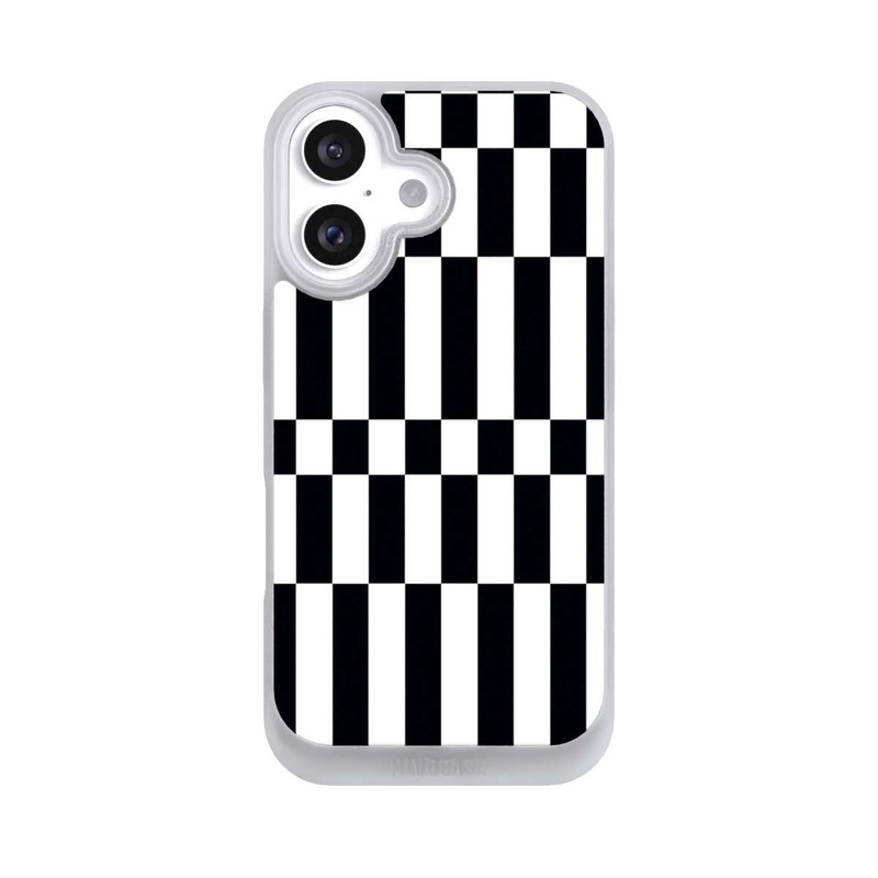 iPhone 16 NIVOpure Checked Abstract Bold Black and White Color Block