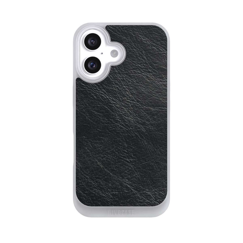 iPhone 16 NIVOpure Schwarzer Lederlook Hintergrund