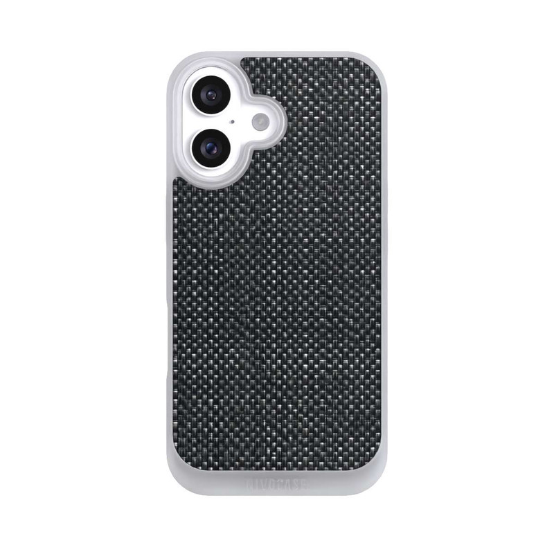 iPhone 16 NIVOpure Abstrakter schwarzer Stoff