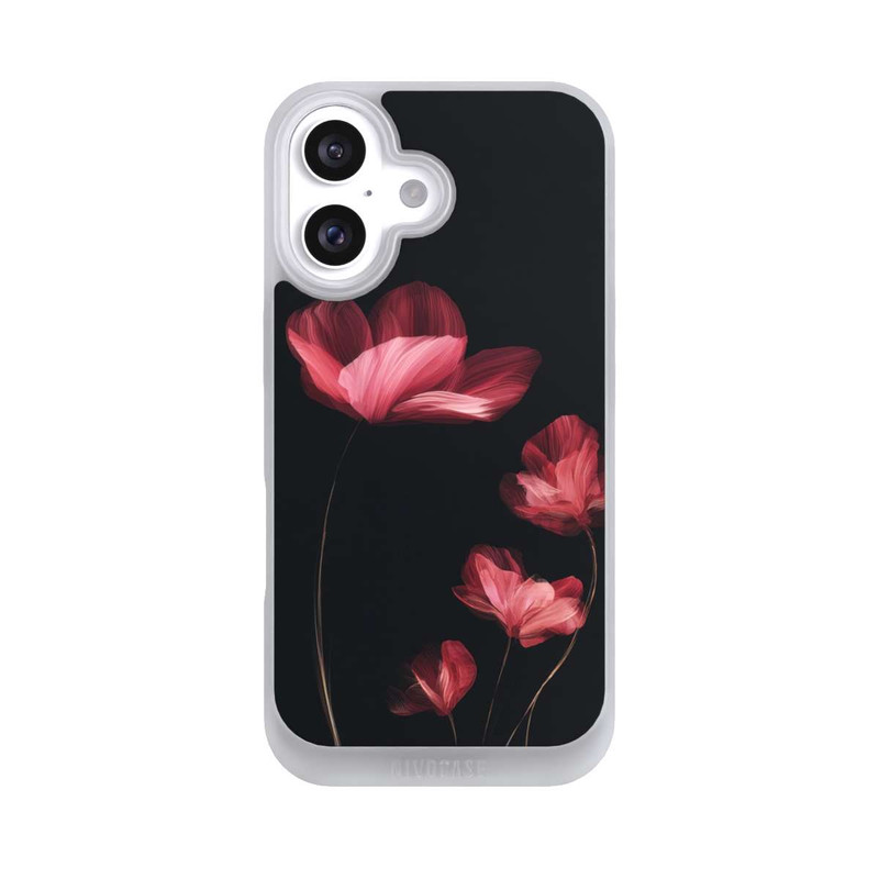 iPhone 16 NIVOpure Burgunder Blüten schwarz
