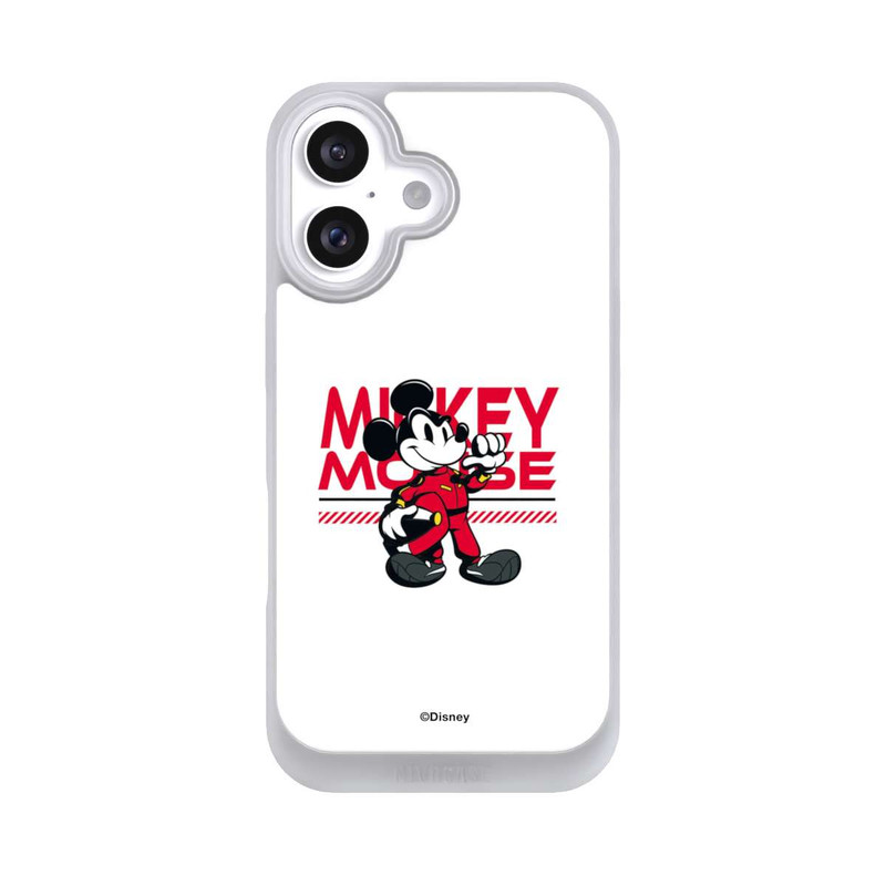 iPhone 16 NIVOpure Micky Maus Rennfahrer Weiß