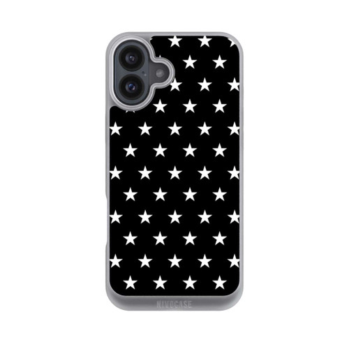 Apple iPhone 16 Plus NIVOpure Polka Stars Schwarz und Weiß