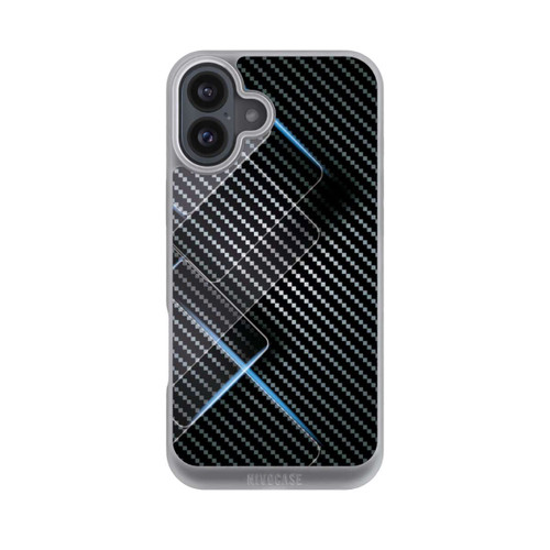 Apple iPhone 16 Plus NIVOpure Blaue Linien auf Karbon