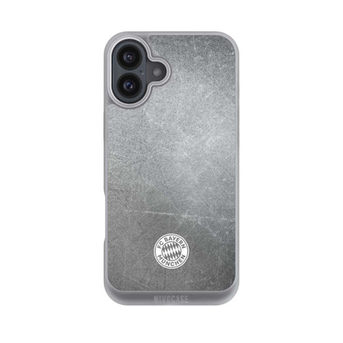 Apple iPhone 16 Plus NIVOpure Klassisches FCB Logo Klein - Weiß auf Metalllook