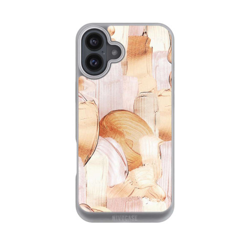Apple iPhone 16 Plus NIVOpure White/Gold Brush Pattern