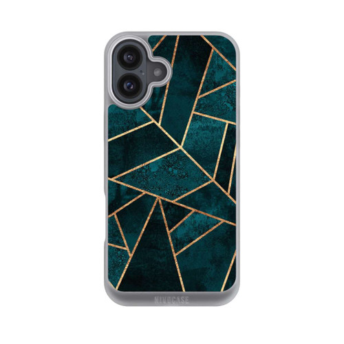Apple iPhone 16 Plus NIVOpure Tief Blaugrün Stein Gold Druck