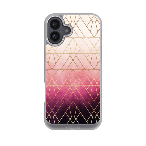 Apple iPhone 16 Plus NIVOpure Pink Ombre Dreiecke Golddruck