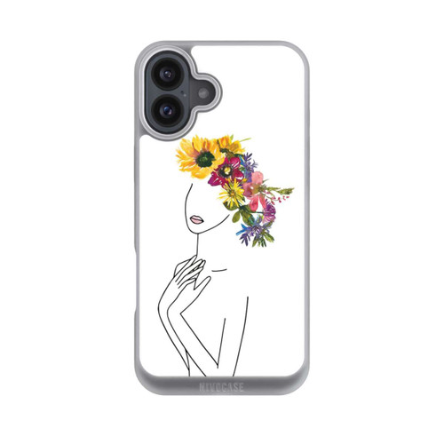 Apple iPhone 16 Plus NIVOpure Line Art Frau mit Blumenkrone