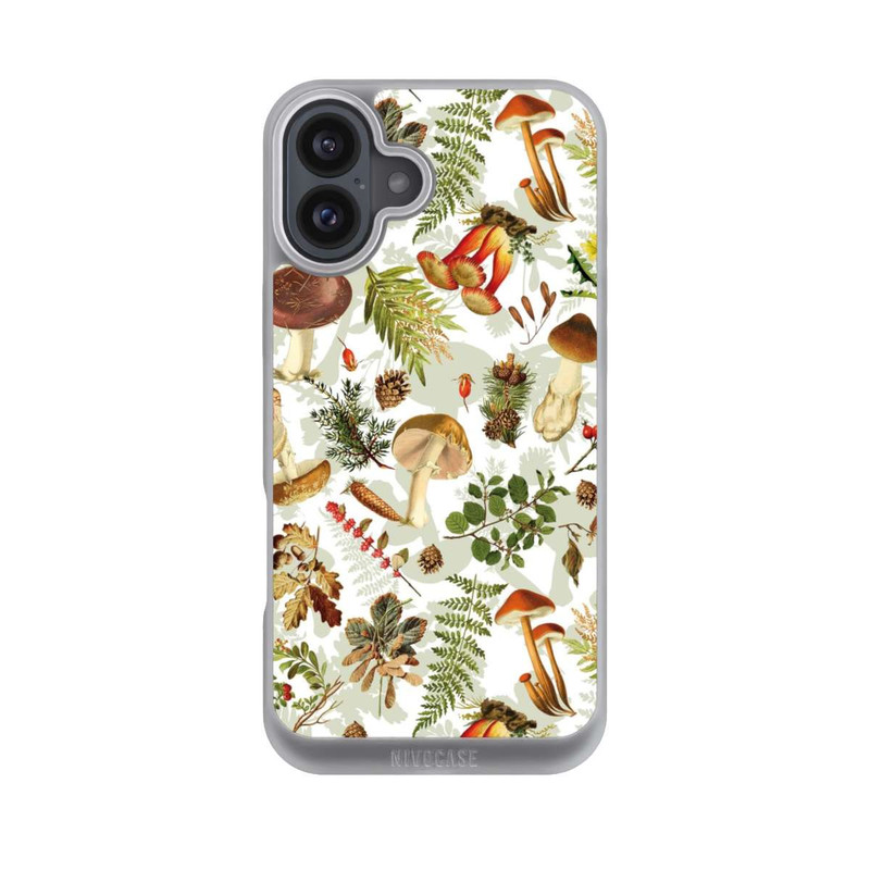 iPhone 16 Plus NIVOpure Pilzmuster Weiß