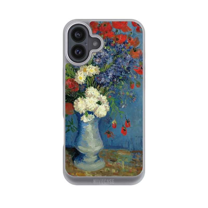 iPhone 16 Plus NIVOpure Stillleben Vase mit Kornblumen und Mohnblumen von Vincent Van Gogh