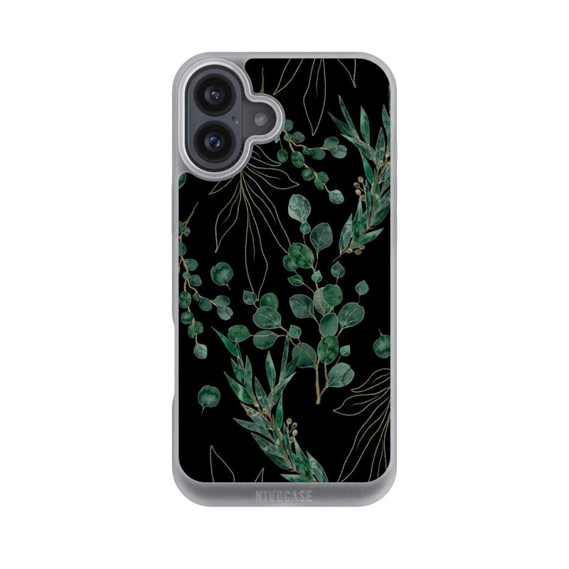 iPhone 16 Plus NIVOpure Eukalyptusblätter schwarz