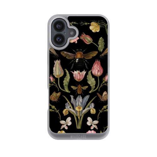 Apple iPhone 16 Plus NIVOpure Fleurs Sauvages et Abeilles Fond Noir