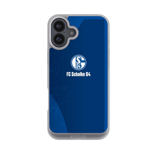 Apple iPhone 16 Plus NIVOpure Schalke 04 Blauer Hintergrund Mit Logo