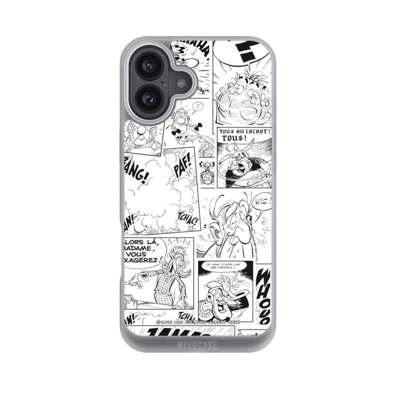 iPhone 16 Plus NIVOpure Asterix Comic Schwarz und Weiß