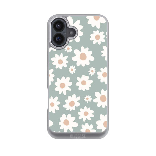 Apple iPhone 16 Plus NIVOpure Daisy Flower Seamless Pattern Green