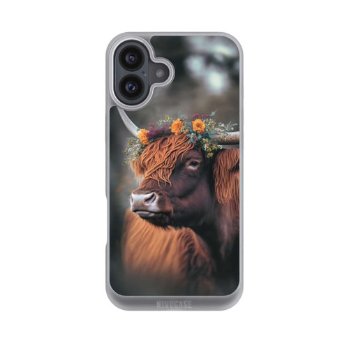 Apple iPhone 16 Plus NIVOpure Hochland Rind mit Blumen mit KI