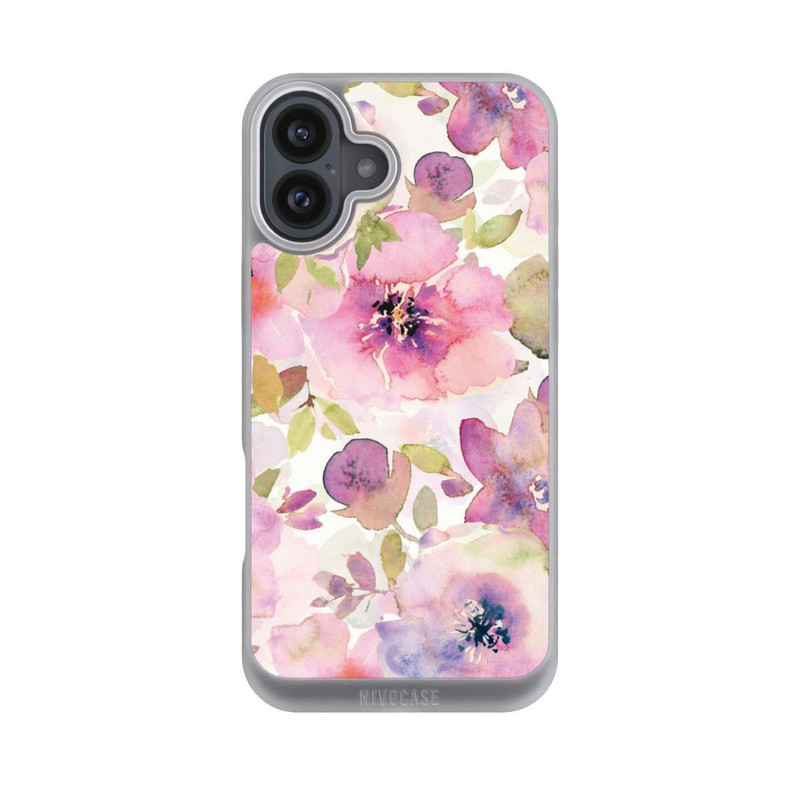 iPhone 16 Plus NIVOpure Tapete mit rosa Blumen