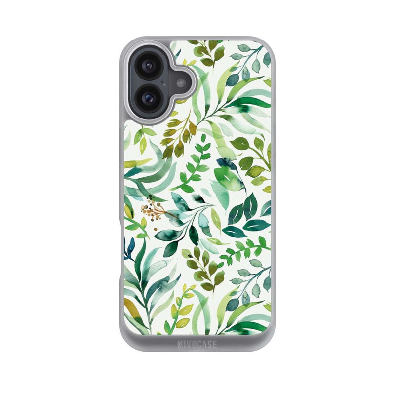 iPhone 16 Plus NIVOpure Aquarell Palmenblätter Botanisch Grün