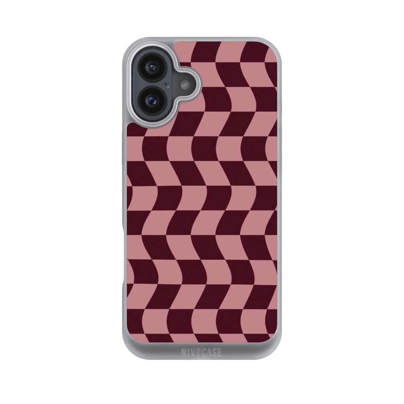 iPhone 16 Plus NIVOpure Schachbrett Rot-Rosa