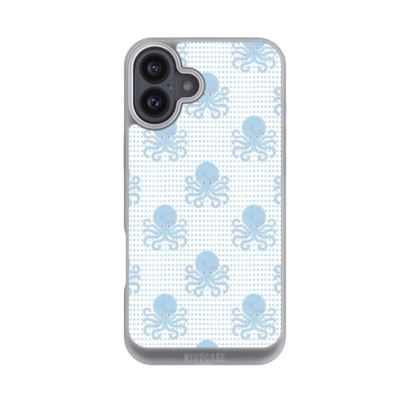 iPhone 16 Plus NIVOpure Blue Watercolor Octopus