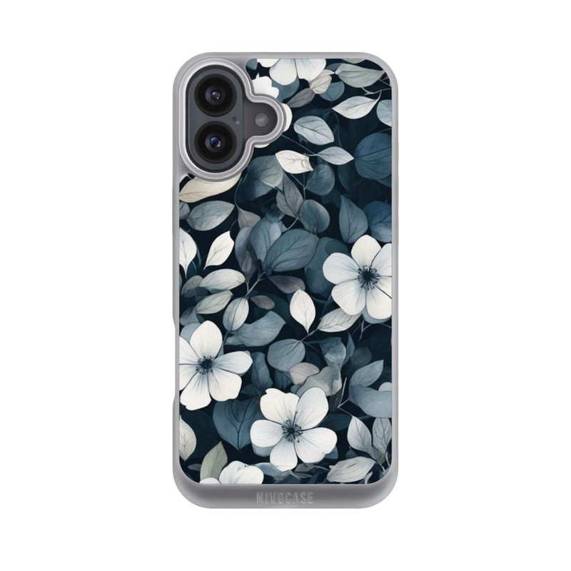 iPhone 16 Plus NIVOpure Blaue Negativblumen mit KI