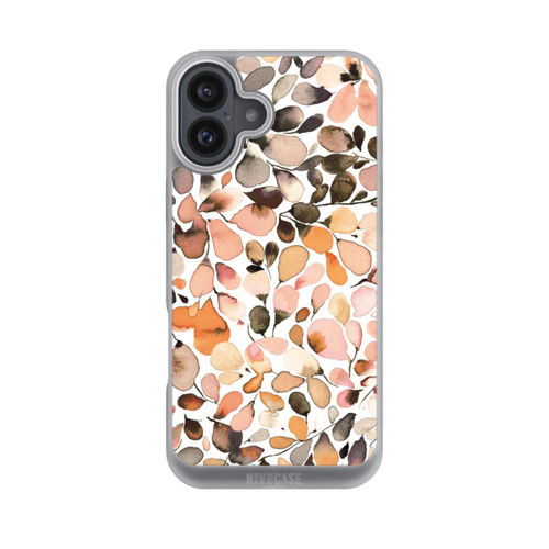 Apple iPhone 16 Plus NIVOpure Eukalyptus Aquarellblätter Dunkelbraun Herbst