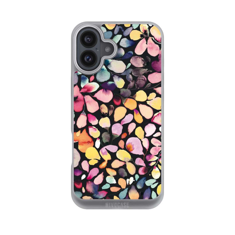 iPhone 16 Plus NIVOpure Eucalyptus Watercolor Leaves Black